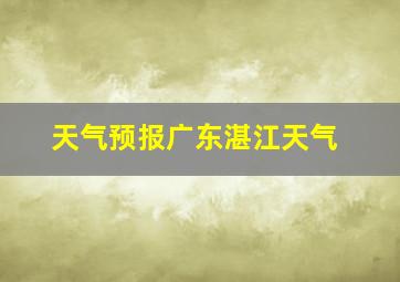 天气预报广东湛江天气