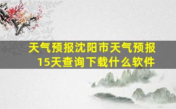 天气预报沈阳市天气预报15天查询下载什么软件