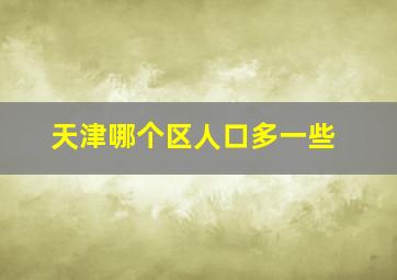 天津哪个区人口多一些