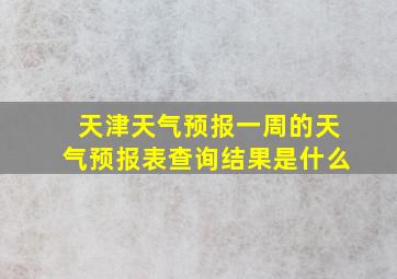 天津天气预报一周的天气预报表查询结果是什么