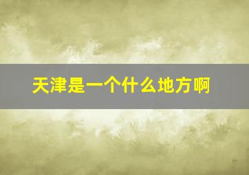 天津是一个什么地方啊