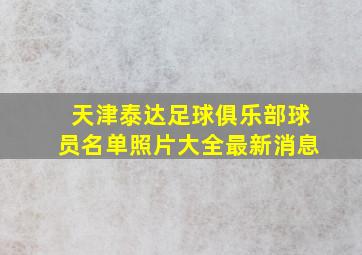 天津泰达足球俱乐部球员名单照片大全最新消息