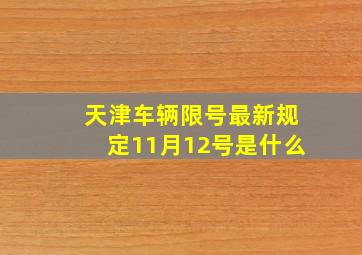 天津车辆限号最新规定11月12号是什么