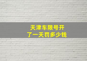 天津车限号开了一天罚多少钱