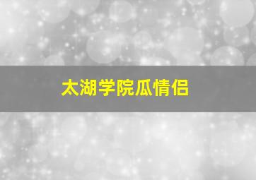 太湖学院瓜情侣