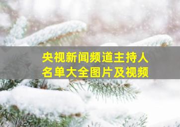 央视新闻频道主持人名单大全图片及视频