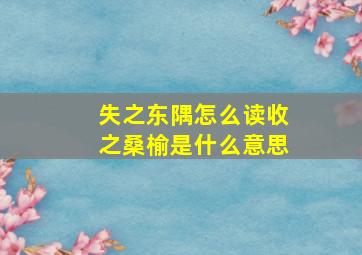 失之东隅怎么读收之桑榆是什么意思