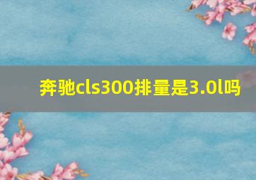 奔驰cls300排量是3.0l吗