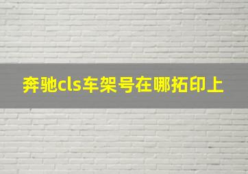 奔驰cls车架号在哪拓印上