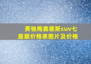 奔驰梅赛德斯suv七座版价格表图片及价格