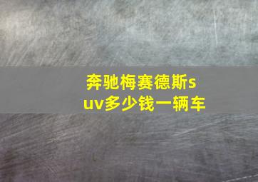 奔驰梅赛德斯suv多少钱一辆车