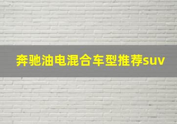 奔驰油电混合车型推荐suv