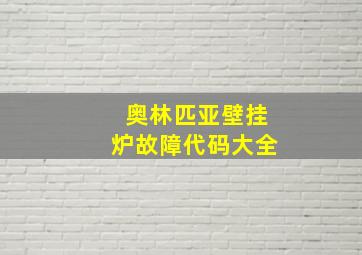 奥林匹亚壁挂炉故障代码大全