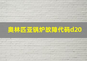 奥林匹亚锅炉故障代码d20