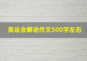 奥运会解说作文500字左右