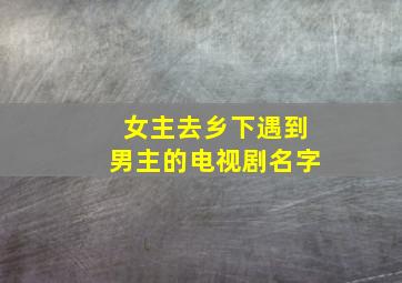 女主去乡下遇到男主的电视剧名字