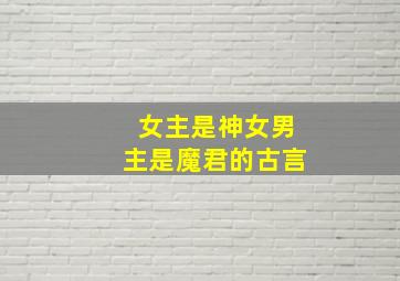 女主是神女男主是魔君的古言