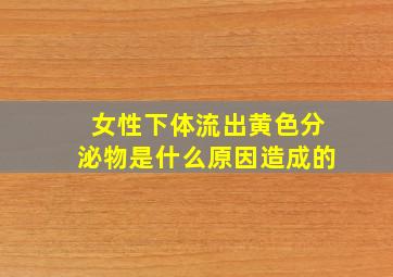 女性下体流出黄色分泌物是什么原因造成的