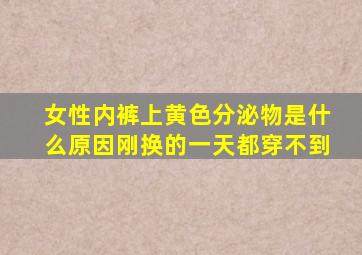 女性内裤上黄色分泌物是什么原因刚换的一天都穿不到