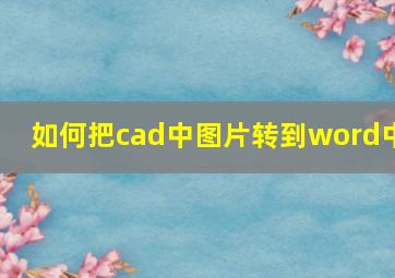 如何把cad中图片转到word中