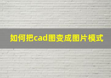 如何把cad图变成图片模式