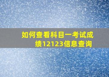 如何查看科目一考试成绩12123信息查询