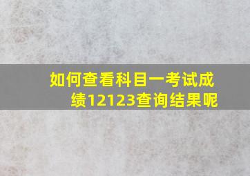 如何查看科目一考试成绩12123查询结果呢