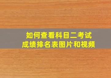 如何查看科目二考试成绩排名表图片和视频