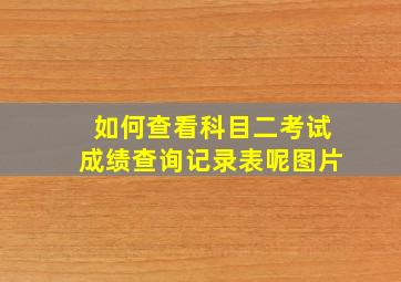 如何查看科目二考试成绩查询记录表呢图片