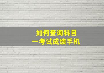 如何查询科目一考试成绩手机