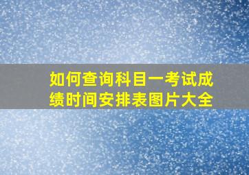 如何查询科目一考试成绩时间安排表图片大全