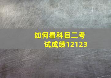 如何看科目二考试成绩12123