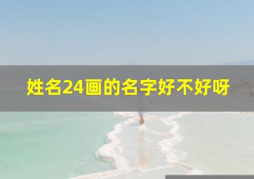 姓名24画的名字好不好呀