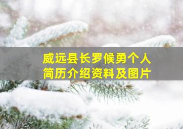 威远县长罗候勇个人简历介绍资料及图片