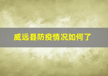 威远县防疫情况如何了