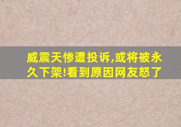 威震天惨遭投诉,或将被永久下架!看到原因网友怒了