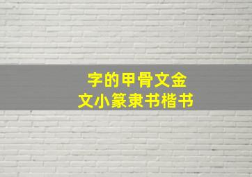 字的甲骨文金文小篆隶书楷书