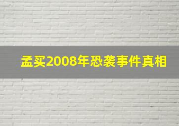 孟买2008年恐袭事件真相