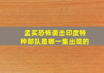 孟买恐怖袭击印度特种部队是哪一集出现的