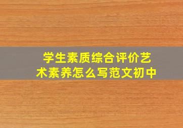 学生素质综合评价艺术素养怎么写范文初中