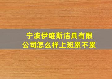 宁波伊维斯洁具有限公司怎么样上班累不累