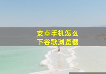 安卓手机怎么下谷歌浏览器