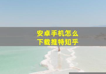 安卓手机怎么下载推特知乎