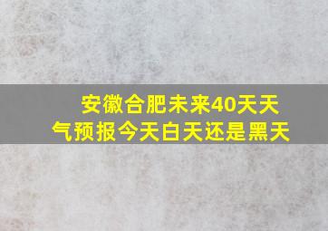 安徽合肥未来40天天气预报今天白天还是黑天