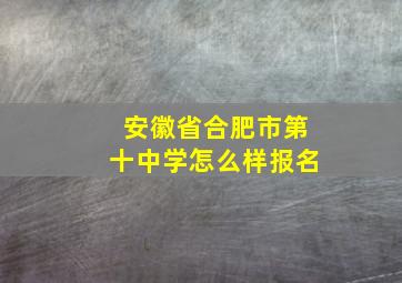 安徽省合肥市第十中学怎么样报名