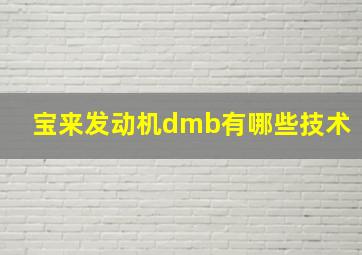 宝来发动机dmb有哪些技术