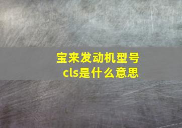 宝来发动机型号cls是什么意思