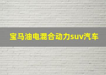 宝马油电混合动力suv汽车