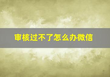 审核过不了怎么办微信