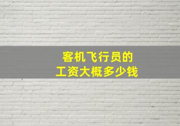 客机飞行员的工资大概多少钱